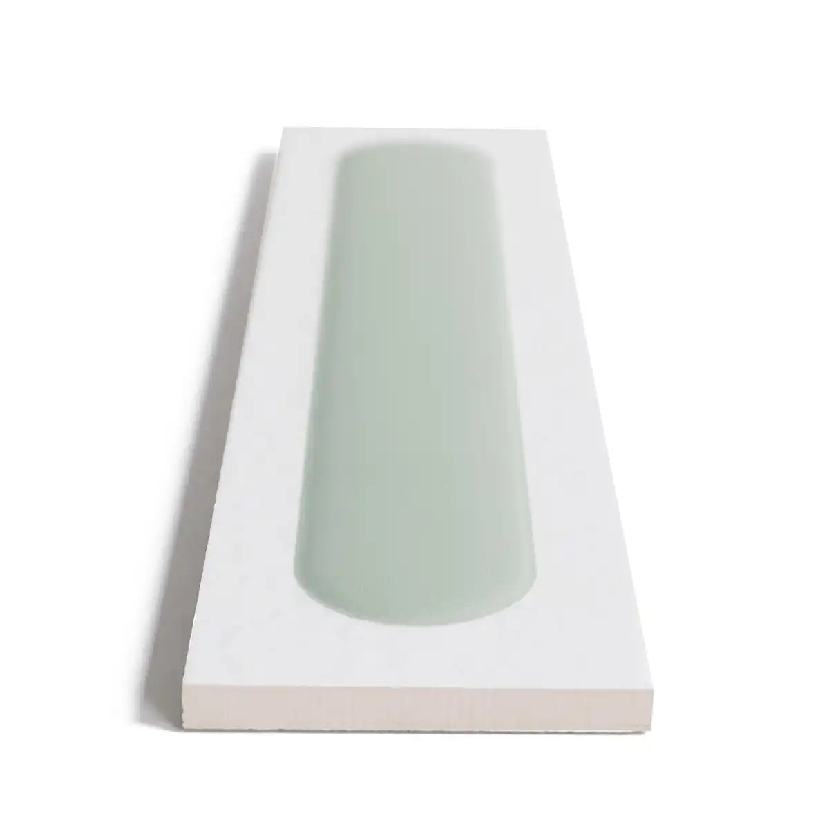 Brio White and Sage Dash 3D Ceramic Subway Tile Sample | Tile Club