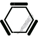 Montura White and Black Marbled Porcelain Hexagon Tile