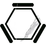 Montura White and Black Marbled Porcelain Hexagon Tile Sample