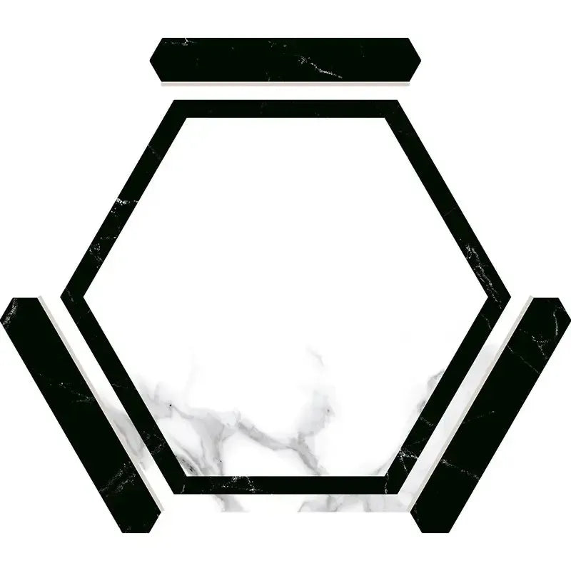 Montura White and Black Marbled Porcelain Hexagon Tile | Tile Club