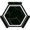 Montura Black and White Marbled Porcelain Hexagon Tile