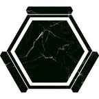 Montura Black and White Marbled Porcelain Hexagon Tile | Tile Club