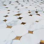Golden Stars Calacatta Gold And Brass Mosaic Tile | Tile Club