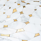 Golden Stars Calacatta Gold And Brass Mosaic Tile | Tile Club
