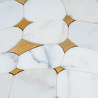 Golden Stars Calacatta Gold And Brass Mosaic Tile | Tile Club