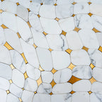 Golden Stars Calacatta Gold And Brass Mosaic Tile | Tile Club