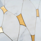 Golden Stars Calacatta Gold And Brass Mosaic Tile | Tile Club