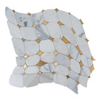 Golden Stars Calacatta Gold And Brass Mosaic Tile | Tile Club
