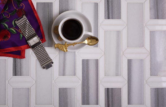 Equator & Thassos Bricks Polished Mosaic Tile | Tile Club