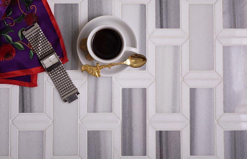 Equator & Thassos Bricks Polished Mosaic Tile | Tile Club