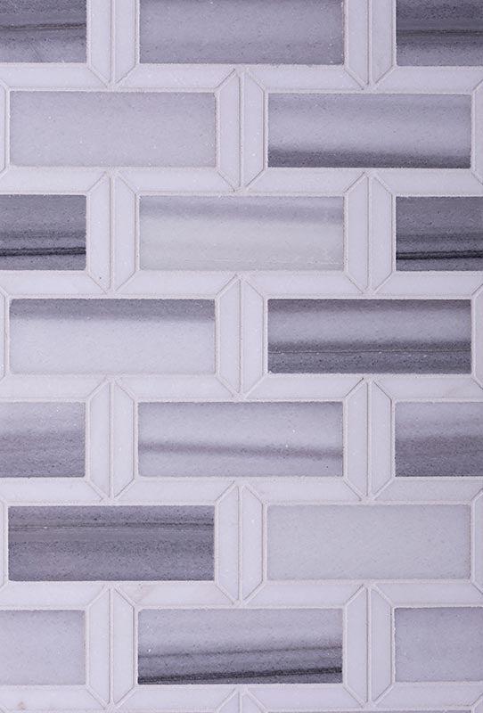 Equator & Thassos Bricks Polished Mosaic Tile | Tile Club