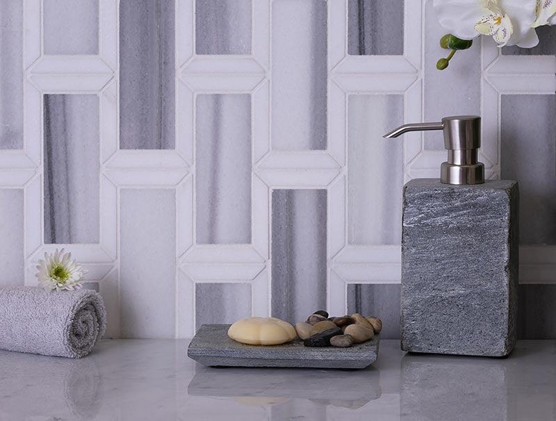 Equator & Thassos Bricks Polished Mosaic Tile | Tile Club