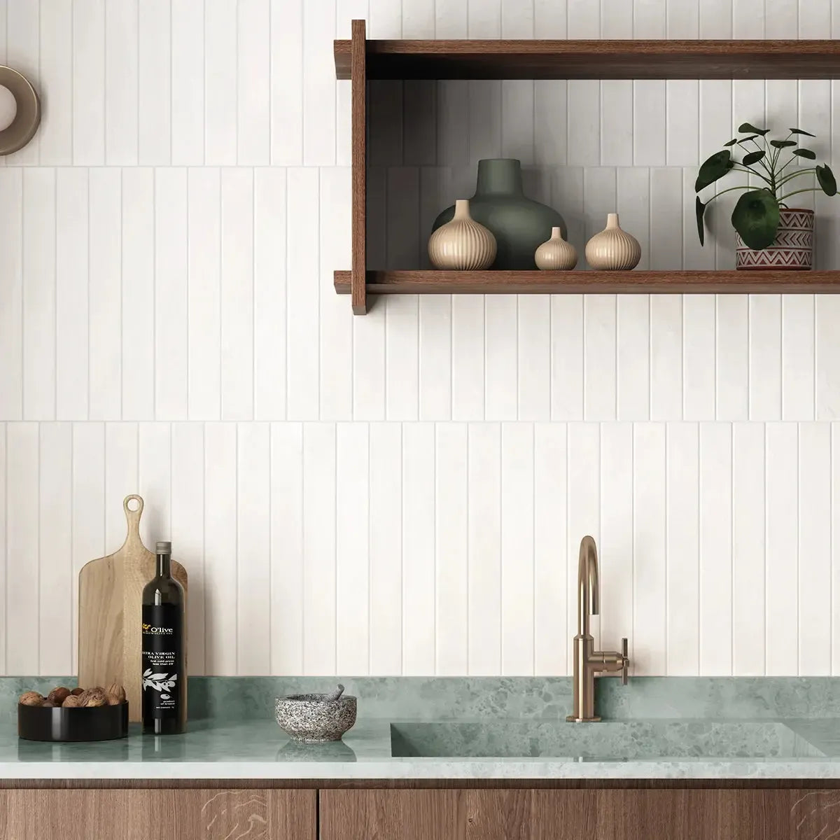 Alata White Porcelain Subway Tile 2x16 | Tile Club