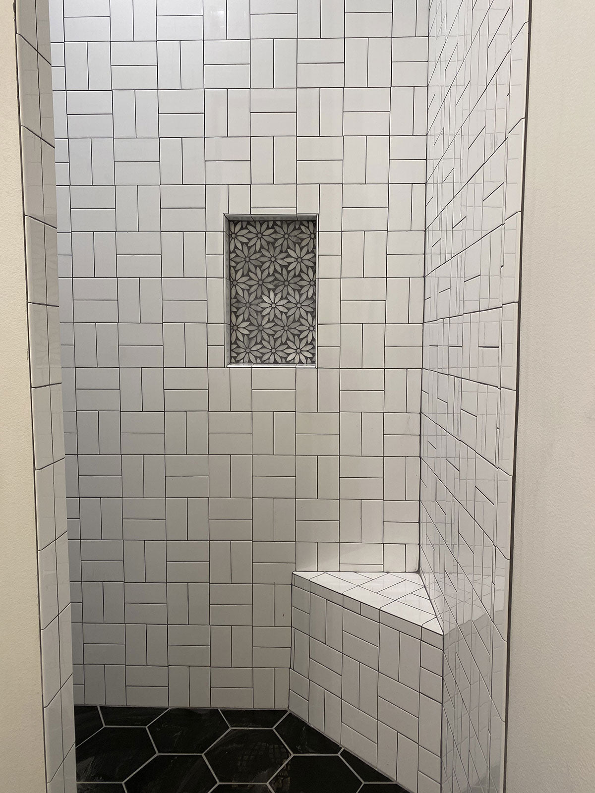 Eastern White and Bardiglio Flower Marble Tile | Tile Club