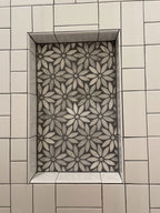 Eastern White and Bardiglio Flower Marble Tile | Tile Club