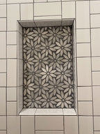 Eastern White and Bardiglio Flower Marble Tile | Tile Club