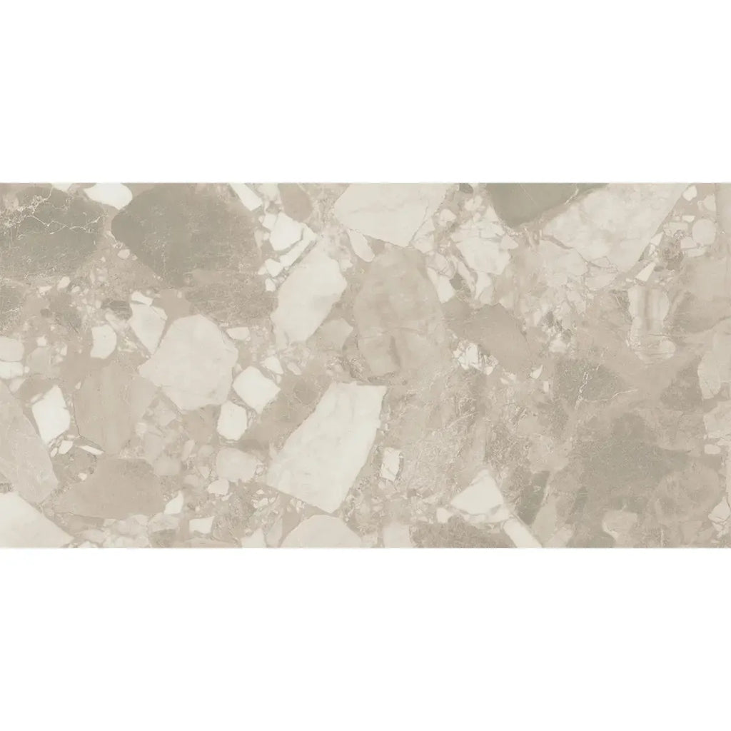 Ellis Cream Contemporary Stone Look Porcelain Tile 24x48 | Tile Club