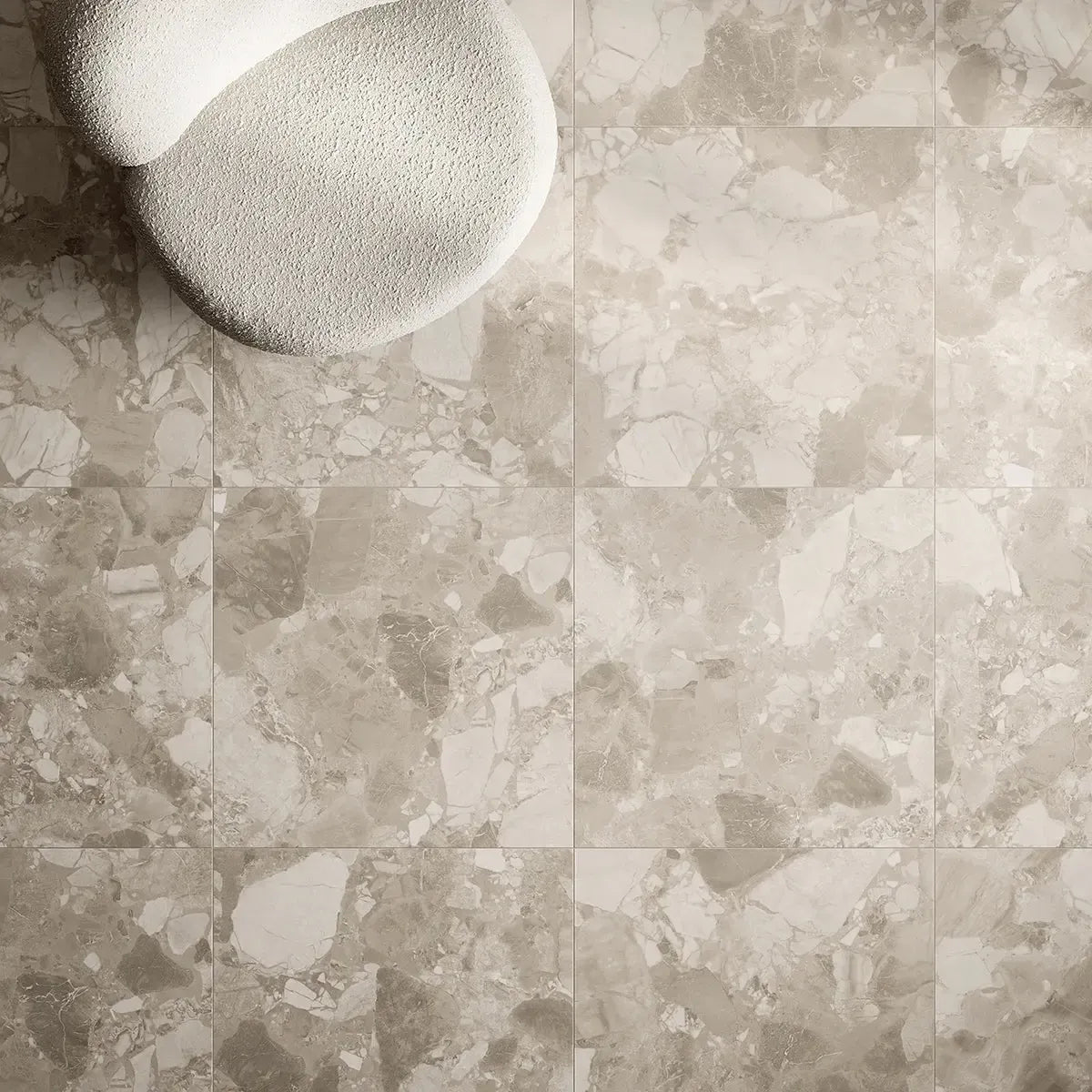 Ellis Cream Contemporary Stone Look Porcelain Tile 24x24 | Tile Club
