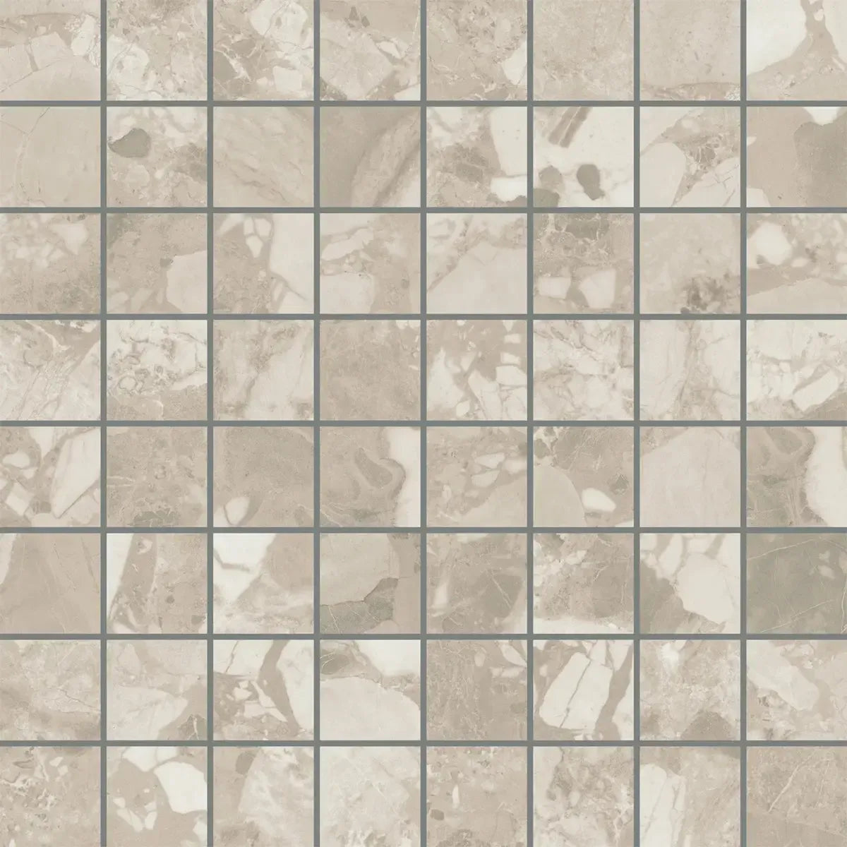 Ellis Cream Contemporary Stone Look Porcelain Mosaic | Tile Club