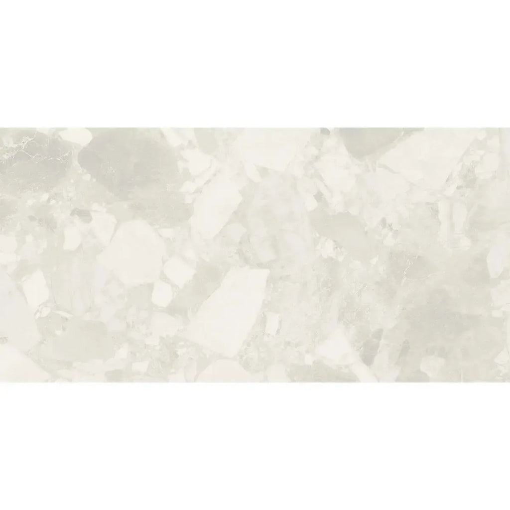 Ellis White Contemporary Stone Look Porcelain Tile 24x48 | Tile Club