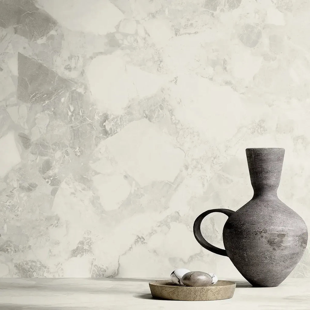 Ellis White Contemporary Stone Look Porcelain Tile 24x24 | Tile Club