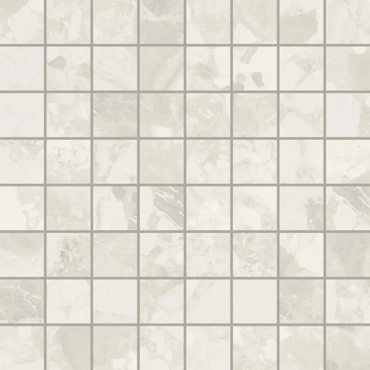 Ellis White Contemporary Stone Look Porcelain Mosaic | Tile Club
