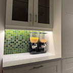 Emerald Green Foil And Frosted Square Mosaic Tile | Tile Club