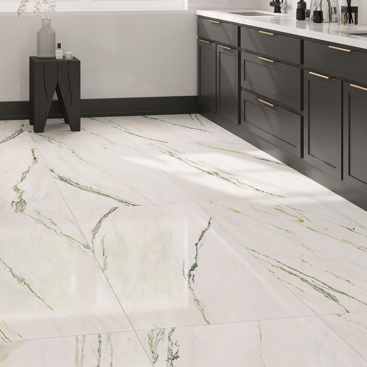 Emporio Calacatta Green Large-Format Porcelain Tile 24x48