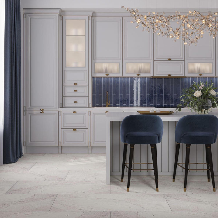 Emporio Earth White Stone-Look Porcelain Tiles