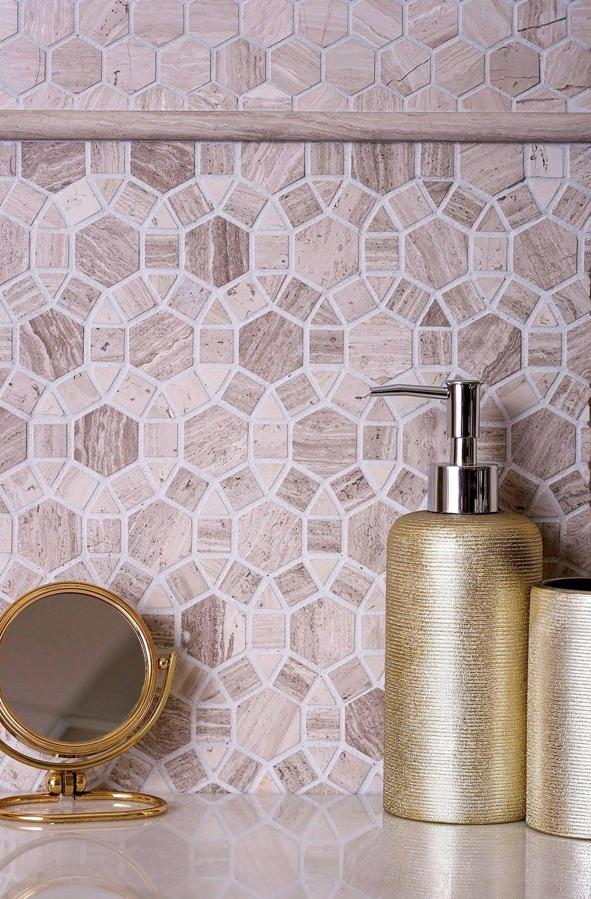 beige marble tile