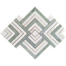 Envy Green Marble and Shell Square Weave Mosaic Tile