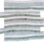 Envy Green and Thassos Waterfall Marble Mosaic Tile