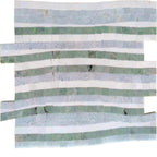 Envy Green and Thassos Waterfall Marble Mosaic Tile | Tile Club
