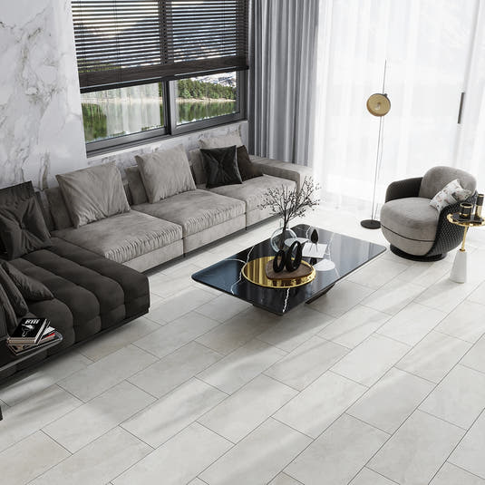 Erie White Porcelain Tile 12x24 | Tile Club