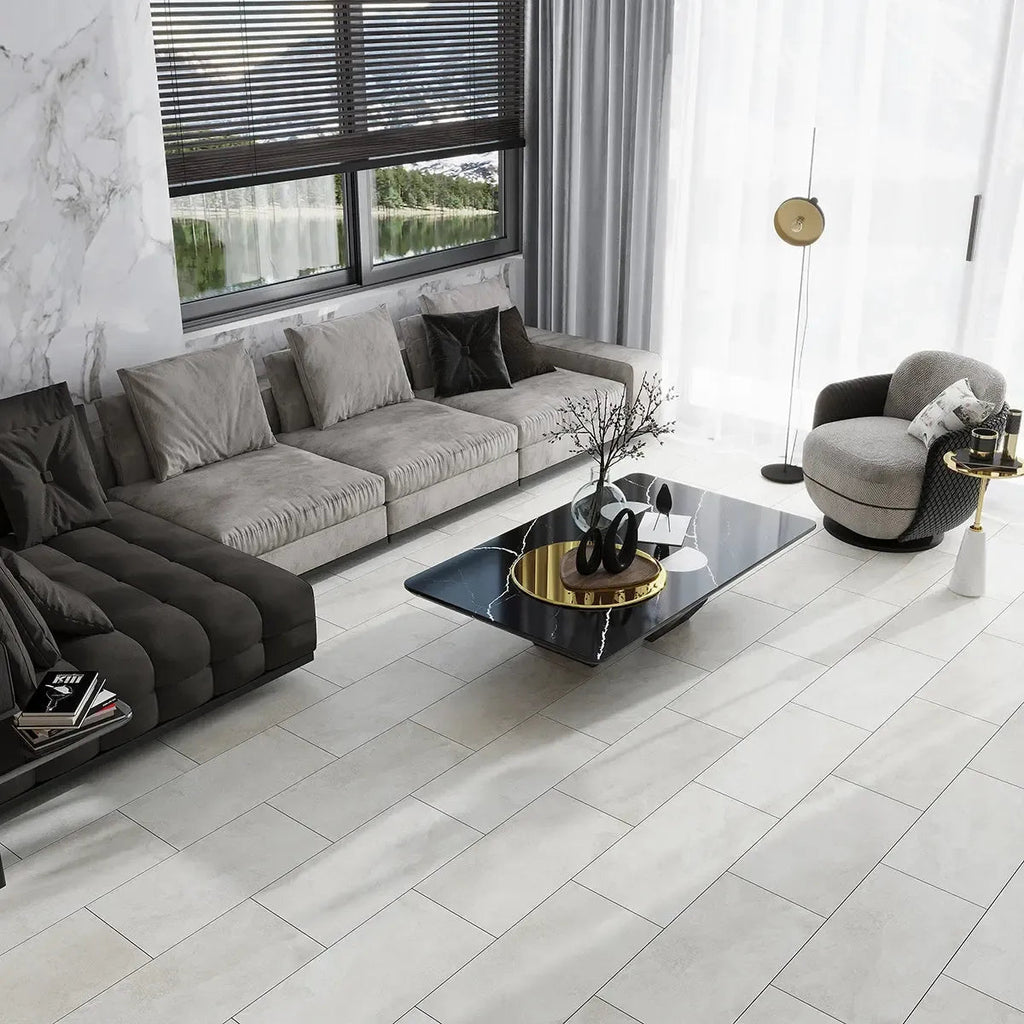 Erie White Porcelain Tile 12x24 | Tile Club