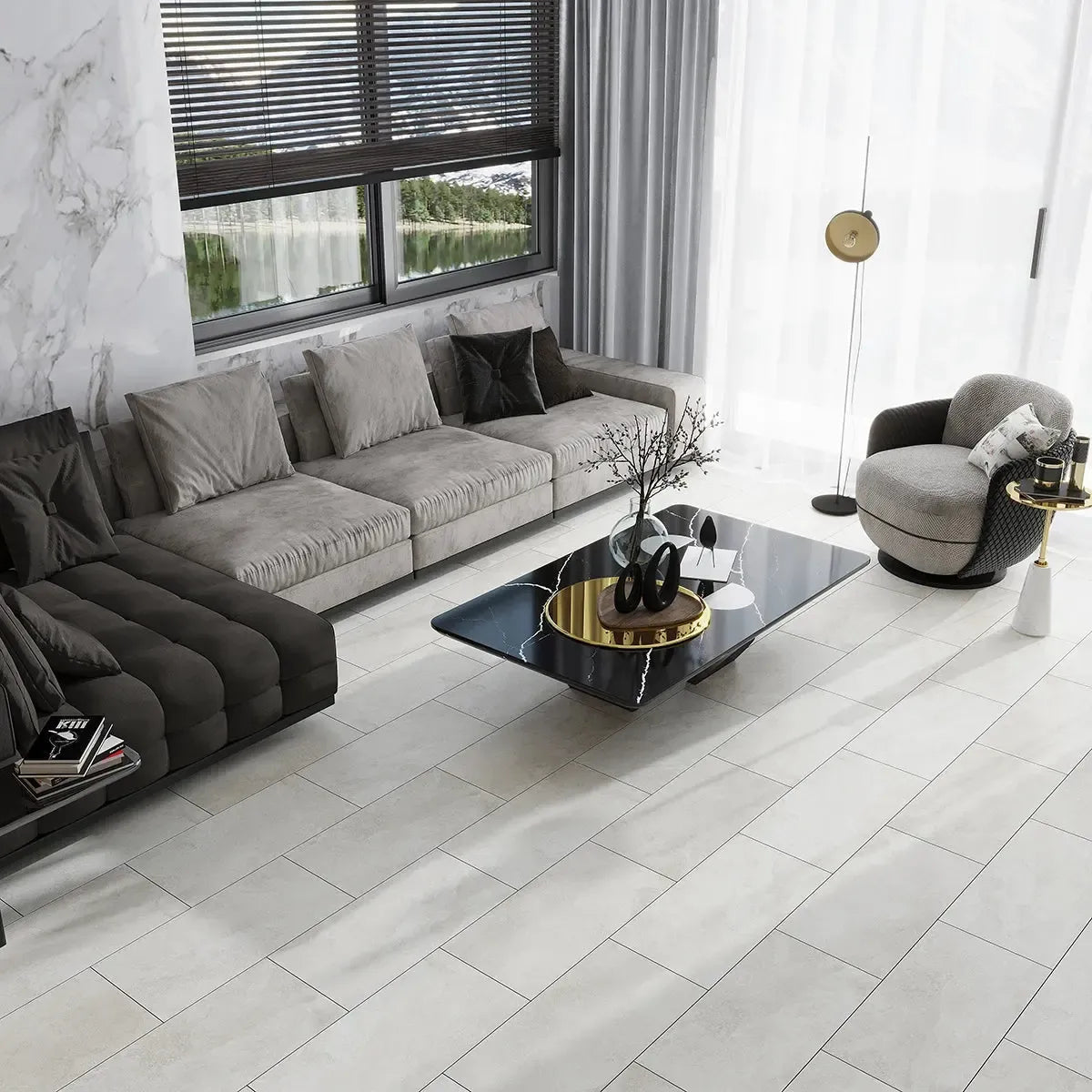 Erie White Porcelain Tile 12x24 | Tile Club
