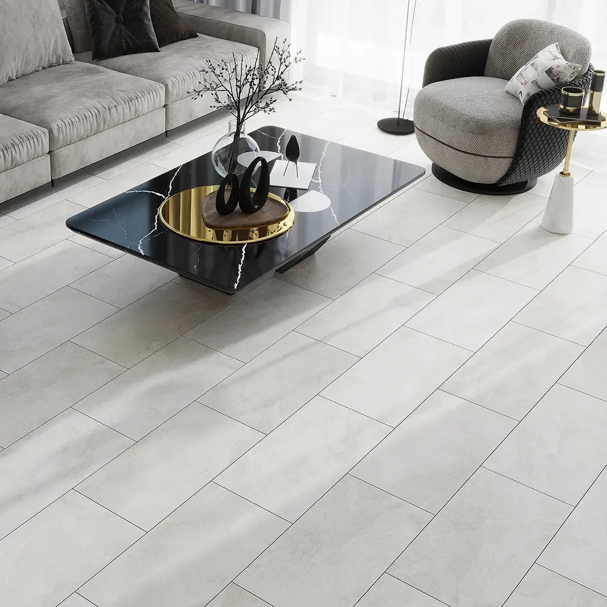 Erie White Porcelain Tile 12x24 | Tile Club