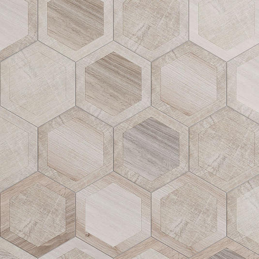 Esagona Intarcio Silver Wood Look Porcelain Tile | Tile Club