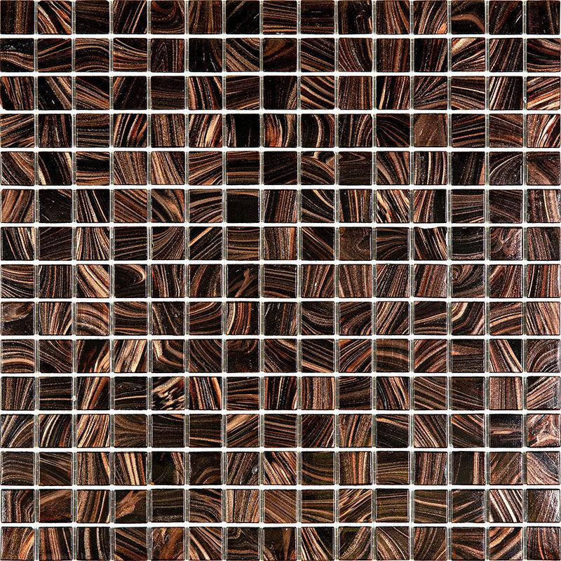 Espresso Shimmer Mixed Squares Glass Pool Tile Sample