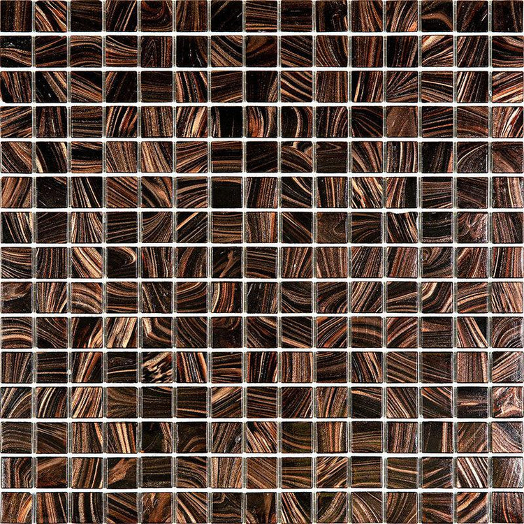 Espresso Shimmer Mixed Squares Glass Pool Tile Sample