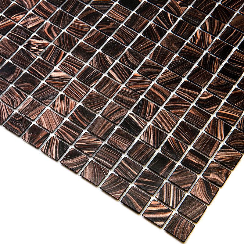 Espresso Shimmer Mixed Squares Glass Pool Tile | Tile Club
