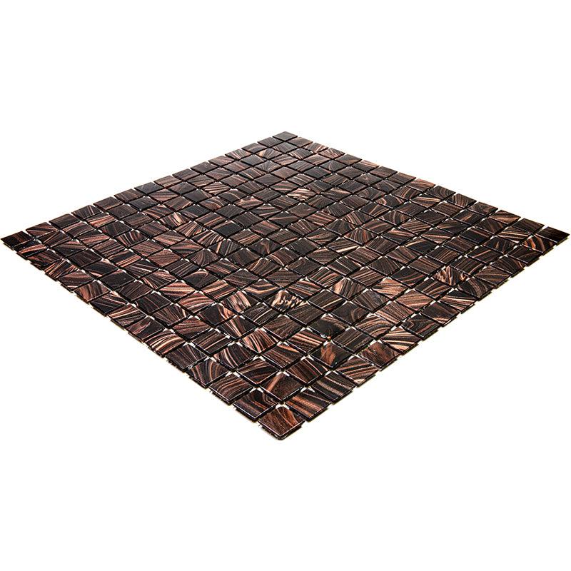Espresso Shimmer Mixed Squares Glass Pool Tile | Tile Club