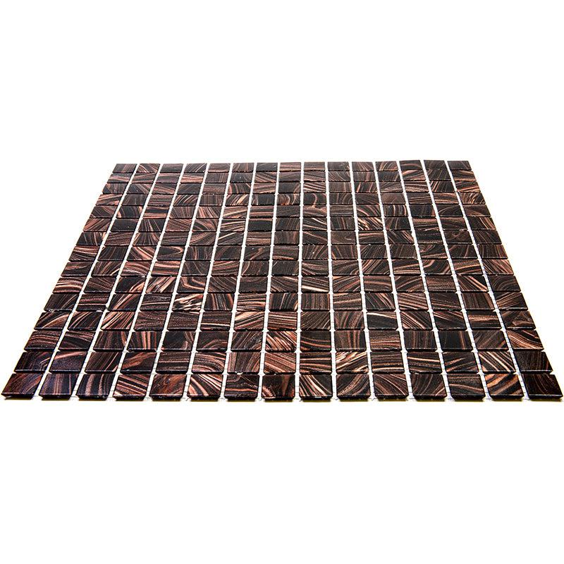 Espresso Shimmer Mixed Squares Glass Pool Tile | Tile Club