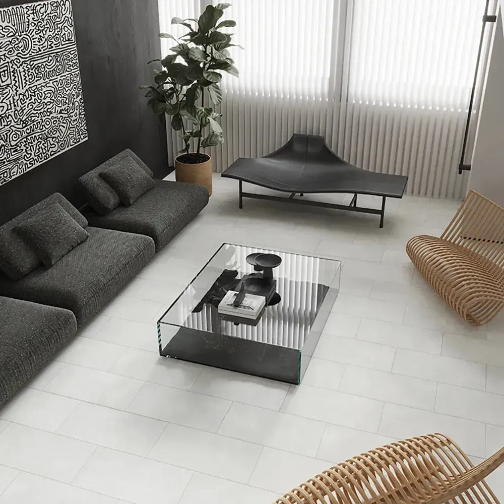 Easton White 12x24 Stone-Look Porcelain Tile | Tile Club