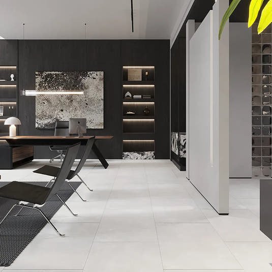 Easton White 24x48 Stone-Look Porcelain Tile | Tile Club