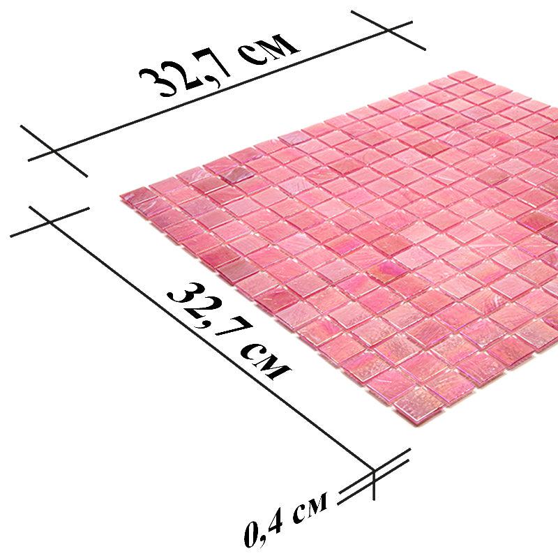 Pearly Swirled Pink Squares Glass Pool Tile | Tile Club