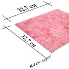 Pearly Swirled Pink Squares Glass Pool Tile | Tile Club