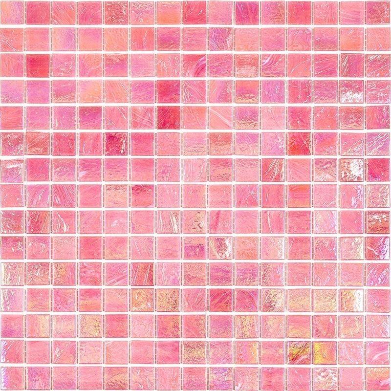 Pearly Swirled Pink Glossy Squares Glass Pool Tile
