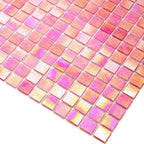 Pearly Swirled Pink Squares Glass Pool Tile | Tile Club