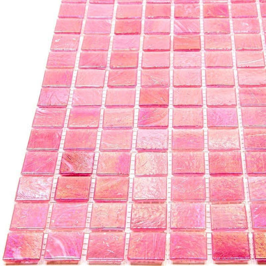 Pearly Swirled Pink Squares Glass Pool Tile | Tile Club